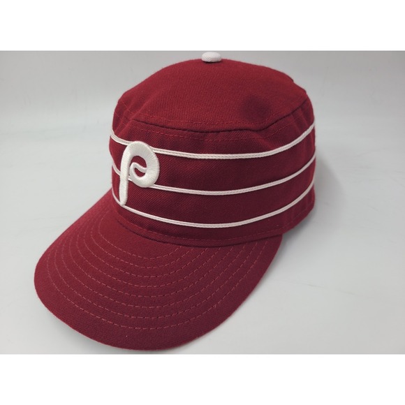 Philadelphia Phillies Pillbox New Era Fitted 7 3/8 Hat Cap Men MLB Baseball Red
